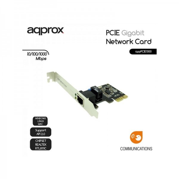 Approx apppcie1000 tarjeta red gigabit pci-e lp